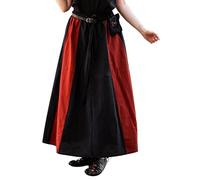 Leonardo Carbone® Gonna da donna Dana | elastico in vita | coulisse regolabile | Carnevale, Halloween, cosplay, LARP, gonna medievale, costume, vestito, cotone, Nero/rosso, L-XL