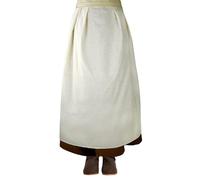 Leonardo Carbone® Grembiule da donna Lola | Vita increspata | Costume medievale vichingo Carnevale Halloween Cosplay LARP | Cotone | 100% cotone naturale Taglia unica, naturale, Taglia unica