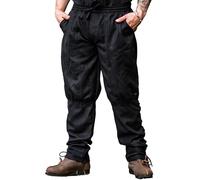 Leonardo Carbone® Jorgen - Pantaloni di lana vichinga, da uomo, stile medievale, da uomo, per carnevale, festival, per cosplay, per il tempo libero, Nero , L