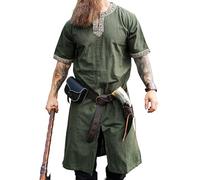 Leonardo Carbone® Maglia a maniche corte Richard - Abbigliamento medievale da uomo, camicia medievale, camicia per il tempo libero, a maniche corte, costume da carnevale, tunica vichinga,
