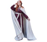 Leonardo Carbone® Mantello unisex medievale in lana con fibbia di lupo Tjark - abbigliamento medievale da uomo e da donna, costume hobbit, LARP, vichingo, cosplay, uomo, Halloween, carnevale naturale
