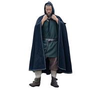 Leonardo Carbone® Mantello unisex Valdemar | con cappuccio | decorazione punto croce | Carnevale, Halloween, cosplay, LARP, medievale, vichingo, costume, cappotto, lana nera, taglia unica, Nero ,