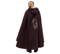 Leonardo Carbone® Mantello unisex vichingo Alpha con Geri & Freki, abbigliamento medievale da donna e da uomo, mantello da uomo, costume hobbit, abbigliamento largo, abbigliamento vichingo, cosplay da