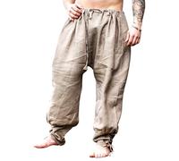 Leonardo Carbone® Pantaloni vichinghi in lino, da uomo, pantaloni estivi leggeri, da uomo, abbigliamento festival, vichingo, abbigliamento medievale, LARP, cosplay, pantaloni per il tempo libero, 100%