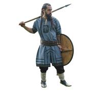 Leonardo Carbone® Tenda a tunica vichinga, camicia medievale, da uomo, per il tempo libero, a maniche corte, costume da carnevale, tunica vichinga, abbigliamento LARP, 100% cotone con applicazioni in