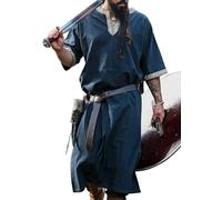 Leonardo Carbone® Tunica a maniche corte Richard - Abbigliamento medievale da uomo, camicia medievale, camicie per il tempo libero a maniche corte, costume di carnevale da uomo, tunica vichinga