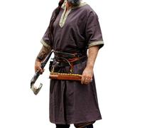 Leonardo Carbone® Tunica a maniche corte Richard - Abbigliamento medievale da uomo, camicia medievale, camicie per il tempo libero a maniche corte, costume di carnevale da uomo, tunica vichinga