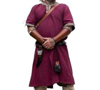 Leonardo Carbone® Tunica a maniche corte Richard - Abbigliamento medievale da uomo, camicia medievale, camicie casual a maniche corte, costume da carnevale da uomo, tunica vichinga, abbigliamento LARP