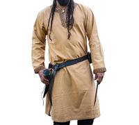Leonardo Carbone® Tunica con bordatura Halvor - Abbigliamento medievale da uomo, camicia medievale, camicia per il tempo libero, a maniche lunghe, costume da carnevale, tunica vichinga, abbigliamento