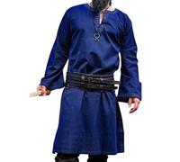 Leonardo Carbone® Tunica con bordatura Halvor - Abbigliamento medievale da uomo, camicia medievale, camicia per il tempo libero, a maniche lunghe, costume da carnevale, tunica vichinga, abbigliamento