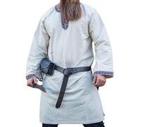 Leonardo Carbone® Tunica con bordatura Halvor - Abbigliamento medievale da uomo, camicia medievale, camicia per il tempo libero, a maniche lunghe, costume da carnevale, tunica vichinga, abbigliamento