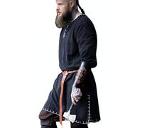 Leonardo Carbone® Tunica vichinga Erwin - Abbigliamento medievale da uomo, camicia medievale, camicia per il tempo libero, a maniche lunghe, costume da carnevale, tunica vichinga, abbigliamento LARP,