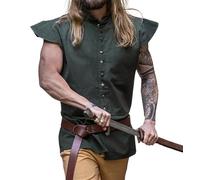 Leonardo Carbone® Uomo Classico Wams Charles | Design elegante | Perfetto per giochi di ruolo | Gilet | Giacche da uomo | Abbigliamento medievale | Costume LARP | Cotone, verde, XL