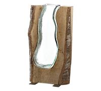 Leonardo Casolare 038510 - Vaso decorativo in legno e vetro, realizzato a mano, stile country, unico, altezza: 36 cm, 1 pezzo