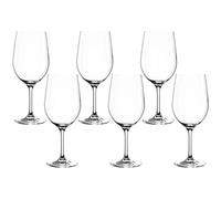 Leonardo Ciao+ 061449 - Set di 6 bicchieri da vino rosso con manico allungato, lavabili in lavastoviglie, 610 ml