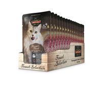 Leonardo Sacchetto salvafreschezza [16x85g Menu di Carne] | Cibo umido senza cereali per gatti | Alimento completo umido in busta monoporzione