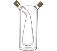 LEONARDO HOME Cucina Bottiglia di aceto/Olio 2 in 1, 18,5 cm, Vetro Sughero, Trasparente
