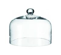 Leonardo Cupola 042619 - Campana con bottone, altezza 22 cm, diametro 29 cm, vetro trasparente realizzato a mano