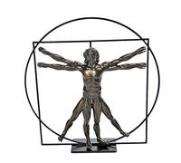 Leonardo Da Vinci La Persona Vitruviana Scultura Plastica Bronzata DAV03