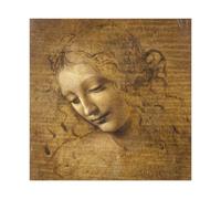Leonardo Da Vinci - La Scapigliata - Face Of A Young Woman Art Wall Decoration Poster Famiglia Bar Ristorante Garage Cafe Targa artistica regalo senza cornice 50,8 x 50,8 cm