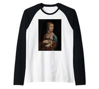 Leonardo da Vinci Lady with an Ermine Maglia con Maniche Raglan