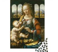 Leonardo Da Vinci Puzzle opere d'arte famose nel mondo Per Giovani 1000 Pezzi, Gioco Educativo Per Famiglie, arte Rompicapo in Legno Souvenir Regali, Impegnativo Puzzles museo
