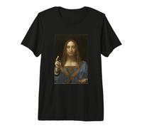 Leonardo da Vinci Salvator Mundi Religioso Gesù Cristiano Maglietta Premium