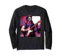 Leonardo da Vinci Vampiro Suonare Chitarra Arte Goth Alt Music Maglia a Manica