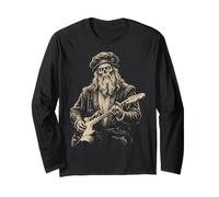 Leonardo da Vinci Zombie Suonare la Chitarra Rinascimento Italiano Maglia a Manica