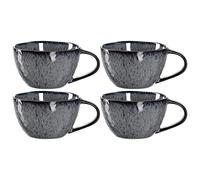 LEONARDO HOME 018586 MATERA - Set di 4 tazze in ceramica, 290 ml, colore: Antracite