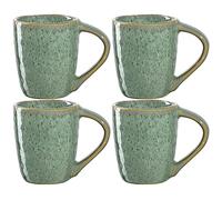 LEONARDO HOME Matera Set di 4 tazzine da caffè da 90 ml, Colore: Verde, Ceramica