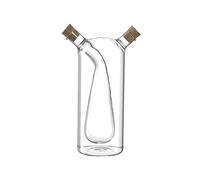 LEONARDO HOME Cucina Bottiglia di aceto/Olio 2 in 1, 18,5 cm, Vetro Sughero, Trasparente