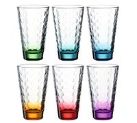 LEONARDO HOME 025923 OPTIC - Set di 6 bicchieri assortiti, 300 ml, in vetro, multicolore