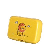 LEONARDO HOME Bambini - Contenitore per Il Pranzo con Leone, in plastica, 19 x 13,5 cm, Colore: Giallo