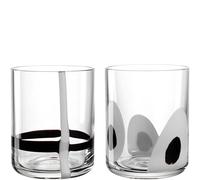 LEONARDO HOME BANDA NERA Bicchieri • Set da 2 pezzi • 300 ml • Vetro fatto a mano • Effetto bianco e nero • Bicchiere acqua • Bere analcoliche • Due disegni in set • Lavabile in lavastoviglie