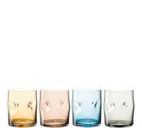 LEONARDO HOME Bicchiere VESUVIO • Set di 4 bicchieri • 300 ml • vetro colorato • fatto a mano • bicchiere per acqua • bicchieri per bevande analcoliche • lavabile in lavastoviglie • tacche