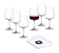 LEONARDO HOME Bicchieri da vino rosso CESTI (set da 6) con panno lucidante • Bicchieri da vino rosso lavabili in lavastoviglie (500 ml) • Resistente agli urti e all'uso quotidiano • Calice per vino