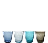 LEONARDO HOME Burano 055288 - Set di 4 bicchieri colorati • inclusioni per bolle • bicchiere per acqua • bicchiere per bevande analcoliche • quattro colori • lavabile in lavastoviglie • fatto a mano