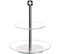 LEONARDO HOME CENA Etagere • 1 pezzo • Moderno supporto in vetro • per torte e tartine • Elegante alzata • per brunch e buffet • Design senza tempo • per ogni occasione • Altezza 26 cm • Argento