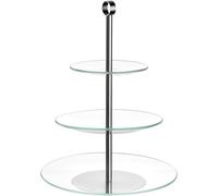 LEONARDO HOME CENA Etagere • 1 pezzo • Moderno supporto in vetro • per torte e tartine • Elegante alzata • per brunch e buffet • Design senza tempo • per ogni occasione • Altezza 36 cm • Argento
