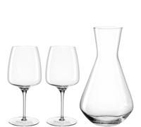 LEONARDO HOME Cesti 061975 - Set di 3 bicchieri da vino lavabili in lavastoviglie, resistenti agli urti, di alta qualità ed eleganti calici da vino con stile basso, adatti all'uso quotidiano