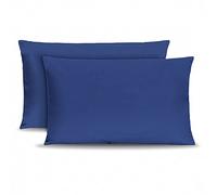 Leonardo Home - Coppia di federe in cotone, 2 federe per cuscino, tinta unita, misure standard.