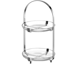 LEONARDO HOME CUCINA Alzata • 1 pezzo • Moderno supporto in vetro • per torte e tartine • Elegante alzata • per brunch e buffet • Design senza tempo • per ogni occasione • Altezza 32 cm • Argento