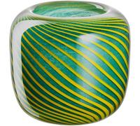 LEONARDO HOME Filo Colori 047512 - Vaso fatto a mano, pezzo unico, appassionato, decorazione moderna, altezza: 11,2 cm, verde