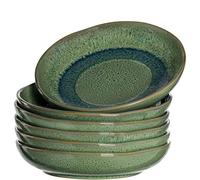 LEONARDO HOME Matera 018541 - Set di 6 piatti, in ceramica, colore: Verde