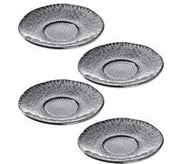 LEONARDO HOME Matera Piattino in Ceramica, 15 cm, Set da 4 Pezzi, Colore: Antracite