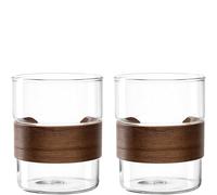 LEONARDO HOME NOVO LEGNO Bicchieri da tè • 6 pezzi • 320 ml • Vetro con fermaglio in legno • Bicchiere da tè • Bicchiere per bevande calde • Adatto all'uso quotidiano • Lavabile in lavastoviglie