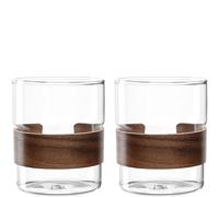 LEONARDO HOME NOVO LEGNO Bicchieri da tè • 6 pezzi • 430 ml • Vetro con fermaglio in legno • Bicchiere da tè • Bicchiere per bevande calde • Adatto all'uso quotidiano • Lavabile in lavastoviglie
