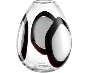 LEONARDO HOME OCCHI Bianchi 055295 - Vaso di design in nero e bianco, 8 cm, accessorio per la decorazione da tavolo, elegante per fiori, altezza 25,2 cm, multicolore