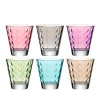 LEONARDO HOME Optic - Set di 6 bicchieri per acqua, succo di frutta, in vetro, lavabile in lavastoviglie, 6 pezzi, confezione da 1